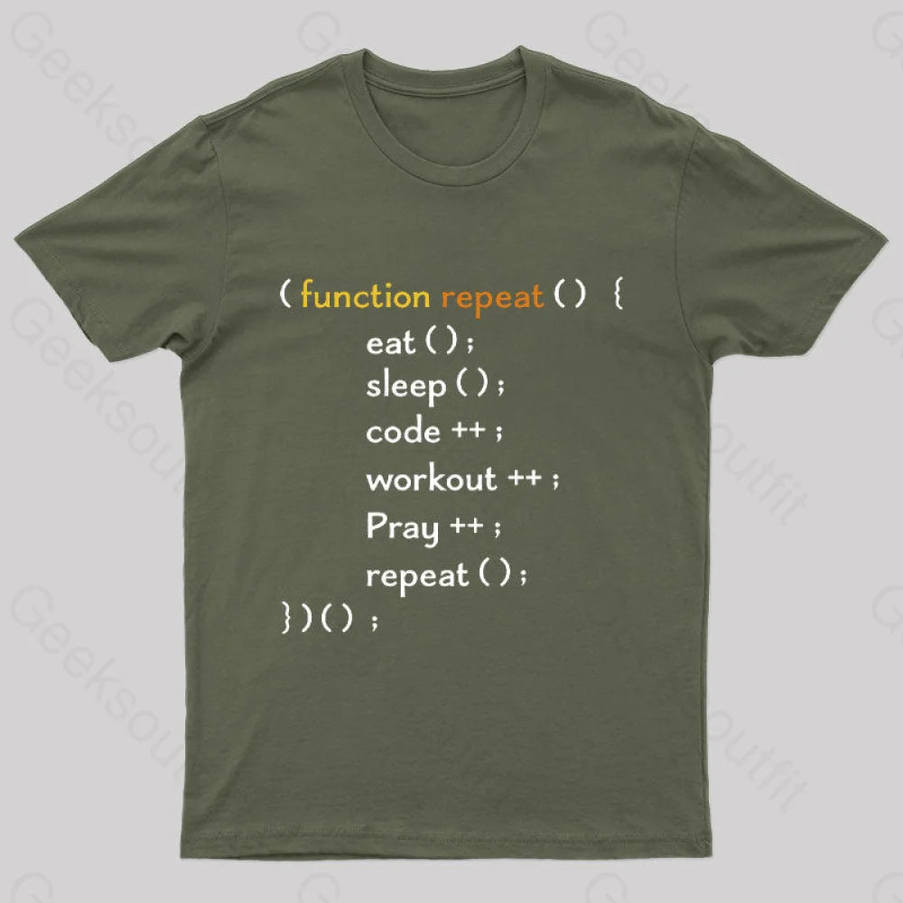 Function Repeat Nerd T-Shirt Stylish Women's Neon
