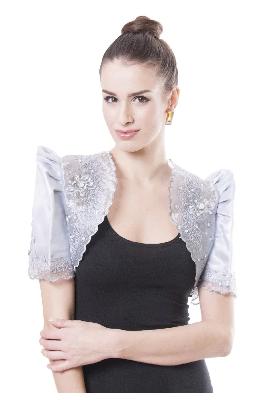 WR10 - Mestiza Bolero Silver - Filipiniana Relaxed Women's 