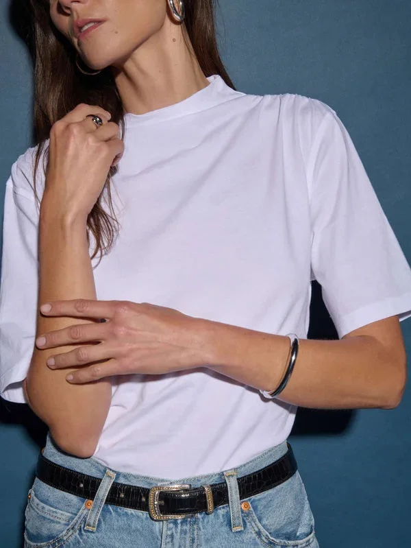 Reed Mock Neck Top Classic Women's Pin - striped
