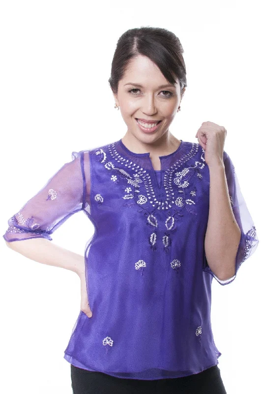 WK05 - Classic Kimona Purple - Filipiniana Youthful Women's Pop