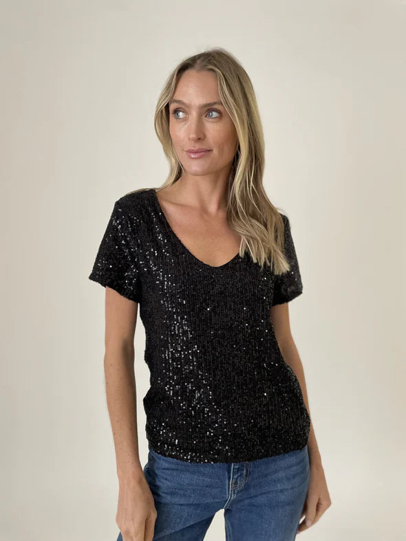 Anna Sequin Top Cozy Women's Sherpa - lined