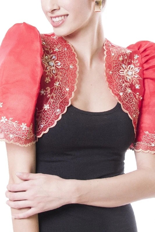 WR05 - Mestiza Bolero Red - Filipiniana Artistic Women's Avant - 