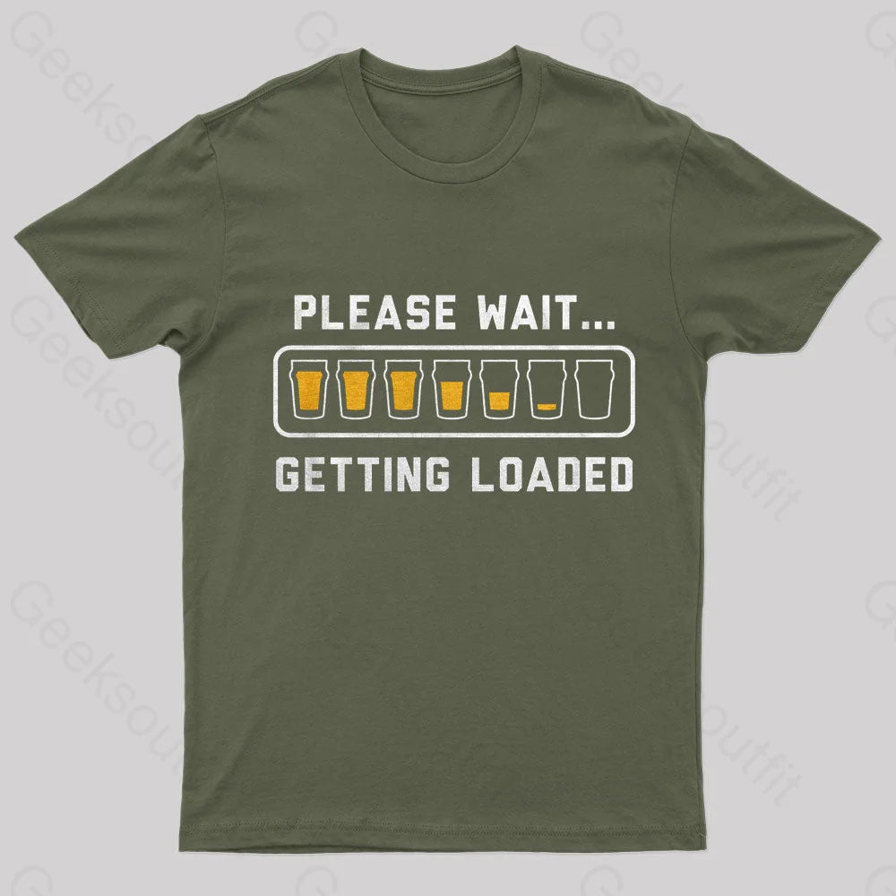 Please Wait Getting Loaded Geek T-Shirt Hip Women's Retro