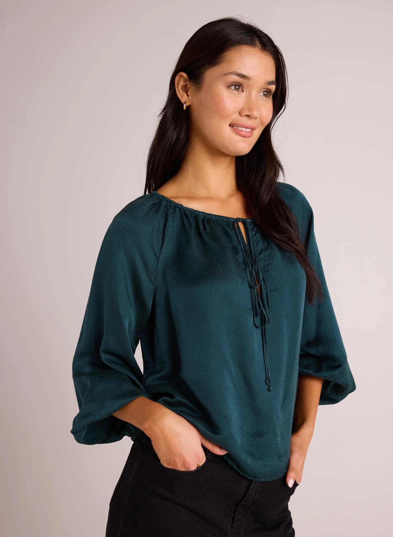 Tie Neck Raglan Top Rugged Women's Outdoor 