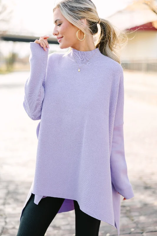 Going With You Lavender Purple Mock Neck Sweater Modern Women's 