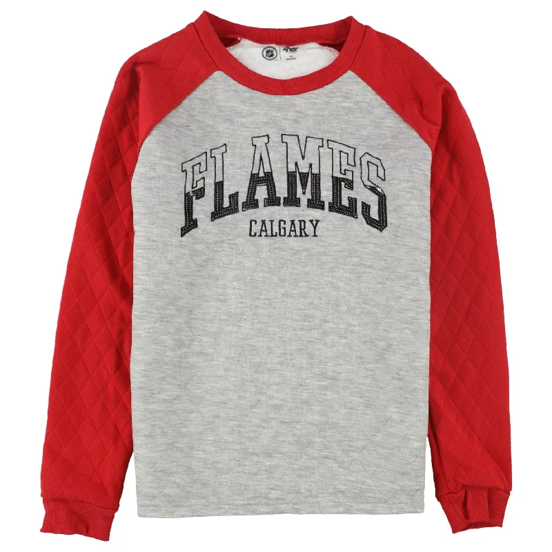 G-III Sports Womens Calgary Flames Sweatshirt, Grey, Medium Casual Women's Japanese 