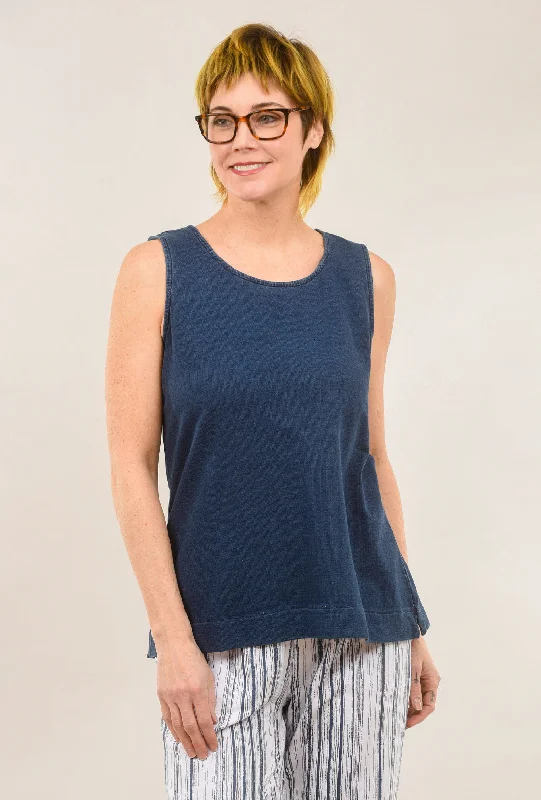 Seamless Tank, Navy Practical Women's Quick - dry