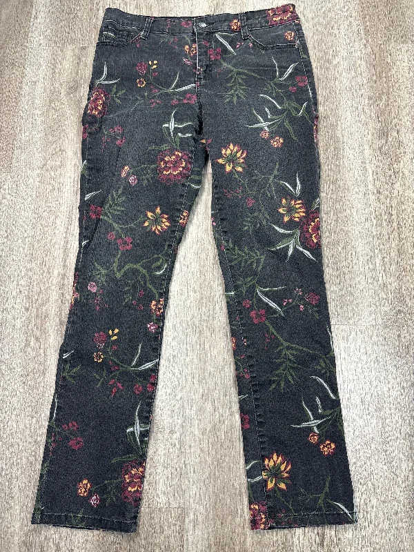 Jeans Straight By Bandolino In Black Denim, Size: 8 Hip Women's Retro
