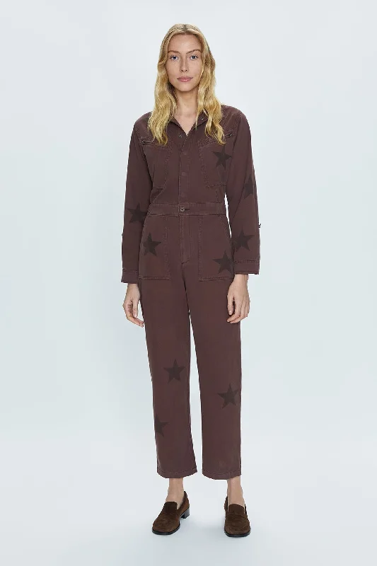 Campbell Aviator Jumpsuit - Royal Coffee Country