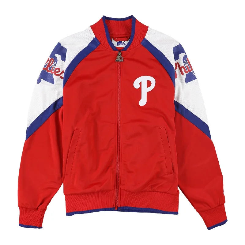 STARTER Womens Philadelphia Phillies Track Jacket Sweatshirt, Red, Medium performance STARTER Womens Philadelphia Phillies Track Jacket Sweatshirt, Red, Medium performance