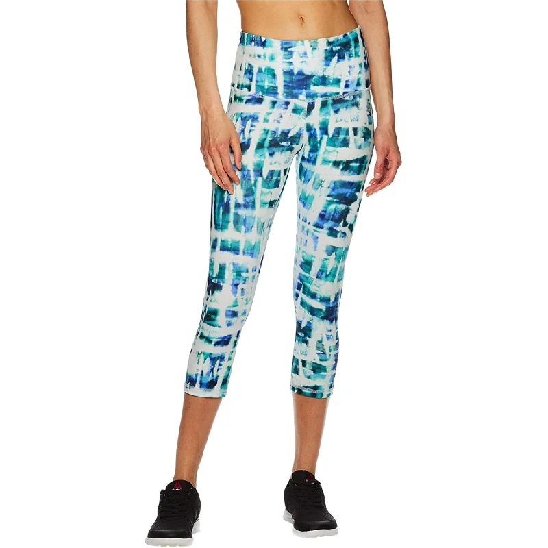 Reebok Womens Tye Dye Highrise Compression Athletic Pants Business