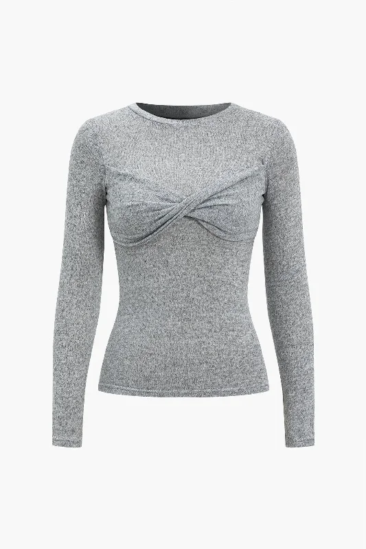 Twist Knot Long-Sleeve Top Cashmere