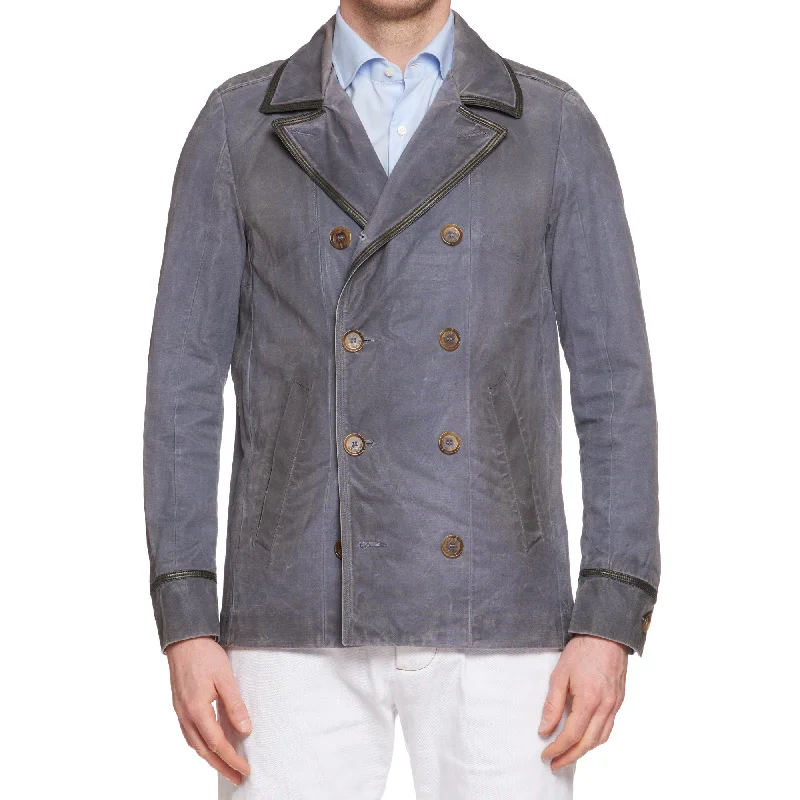 DIESEL Black Gold Gray Cotton Pea Coat Jacket Size S-M Trendy Women's 