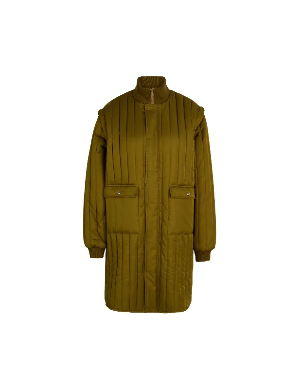 Duvet Dream Soltau Coat,  Fir Green Unique Women's Upcycled