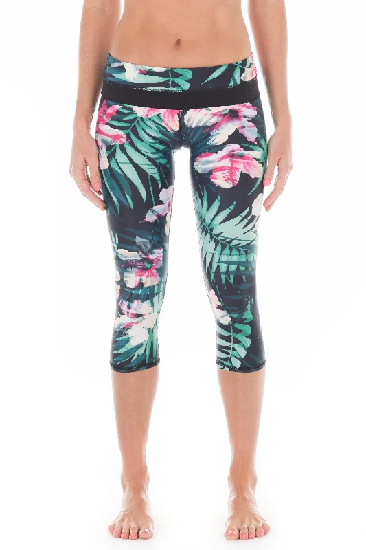 Hibiscus Palm |  Lani Workout Capri Practical Women's Quick - dry