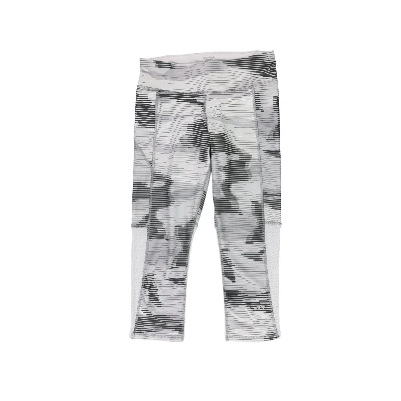 Reebok Womens 3/4 Tight Athletic Jogger Pants, Grey, Large Bold Women's Statement