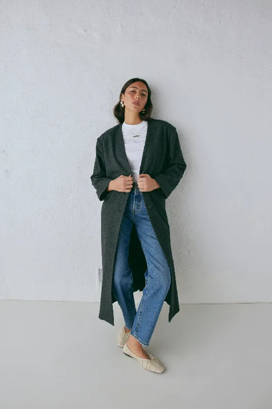 Vale Trench Coat Charcoal Elegant Women's Formal 