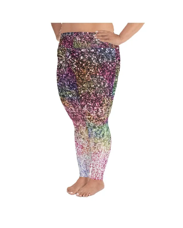 Colorful Sparkles Plus Size Leggings Vacation