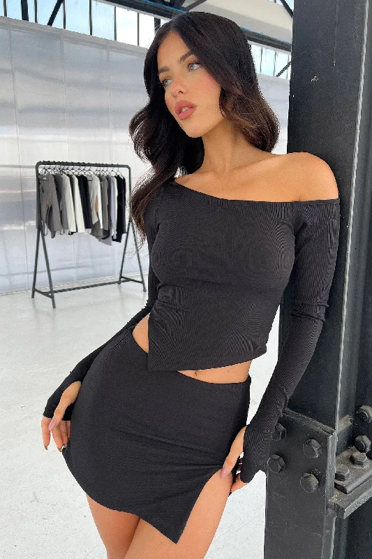 Leyton Top - Black Sporty Women's Athleisure 