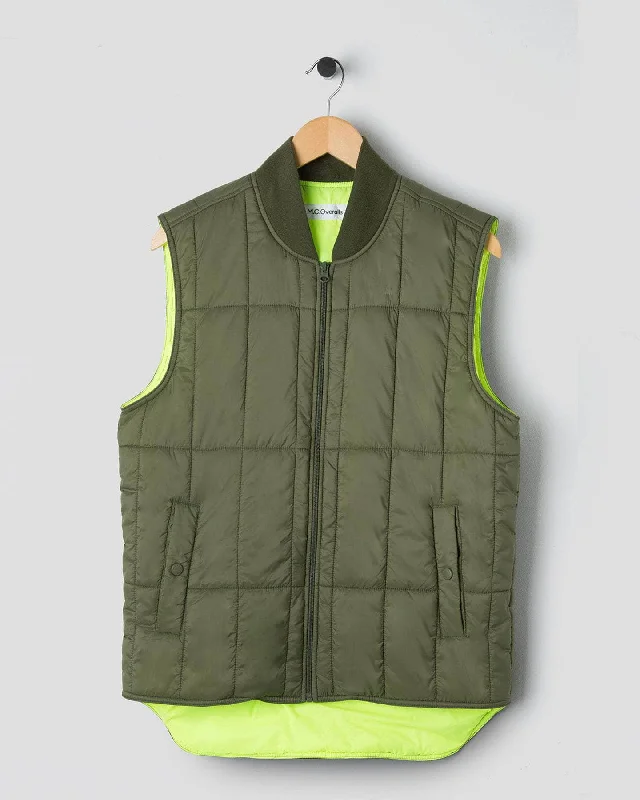 Padded Zip Vest Olive Compression