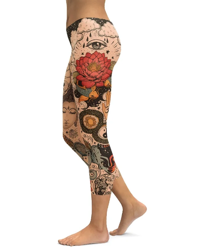 Tattooed Lotus Capris garde