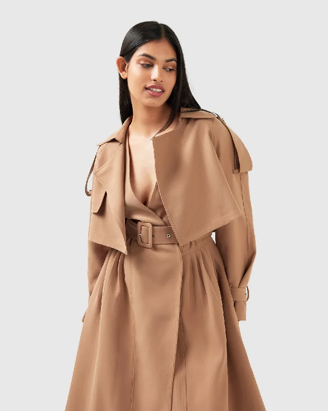 Manhattan Cropped Trench - Camel British Gentlewoman Style
