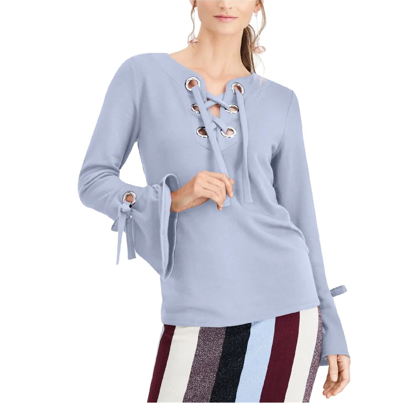I-N-C Womens Lace-Up Sweatshirt Elegant Women's 