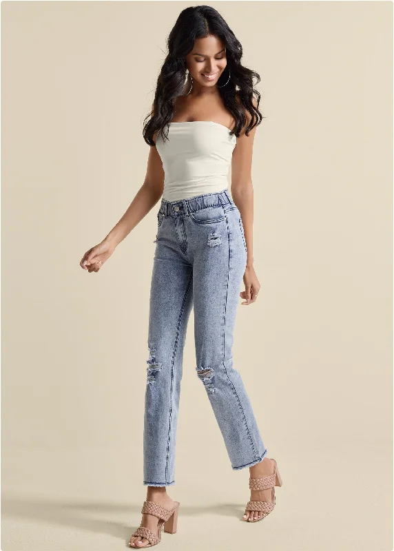 Straight Leg Acid Jeans - Acid Wash Cashmere