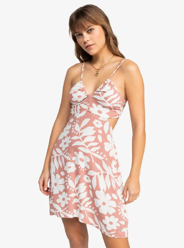 Riviera Nights Tie Back Mini Dress - Ash Rose Botanical Stencil Business