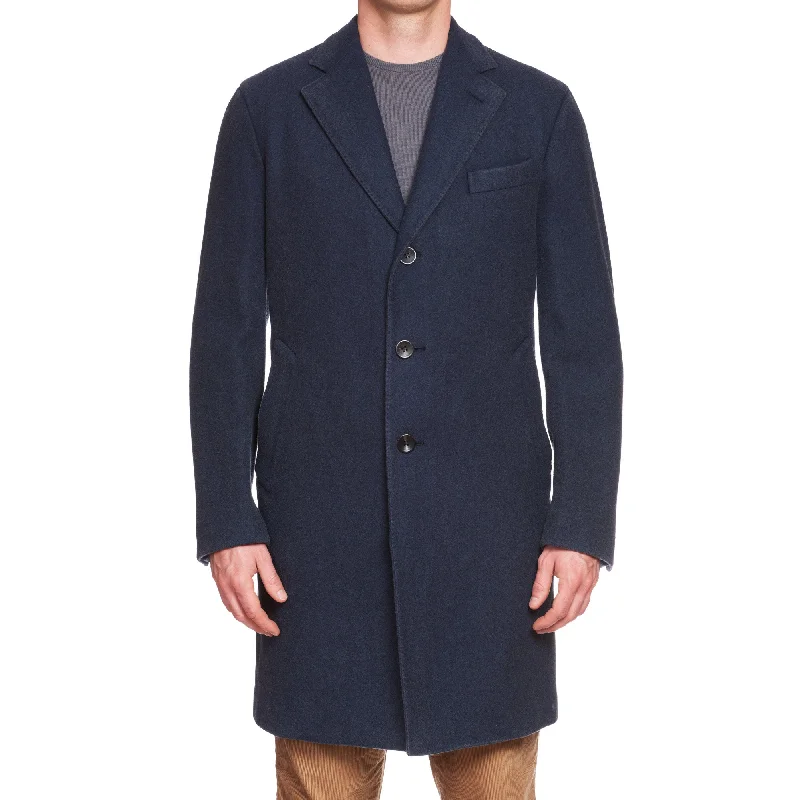 BOGLIOLI Milano Blue Wool Flannel Unlined Over Coat NEW Laid - back Women's Vibe