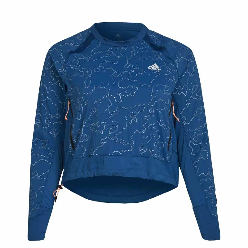adidas - Women's X-City Running Crewneck Cover Up Jacket (HN0708) Casual Women's Loose - fitting