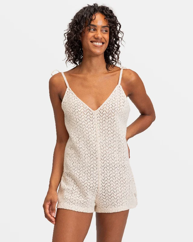 Ocean Riders Crochet Beach Romper - Tapioca Refined Women's Hand - crafted