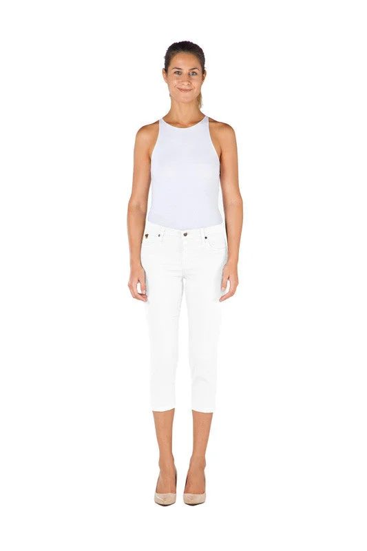 1304  (White, Black, Taupe Denim Capri) Bold Women's Statement