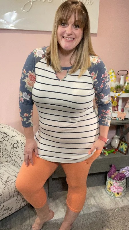 Peach Capri Legging with Pockets Monochromatic All - in - one