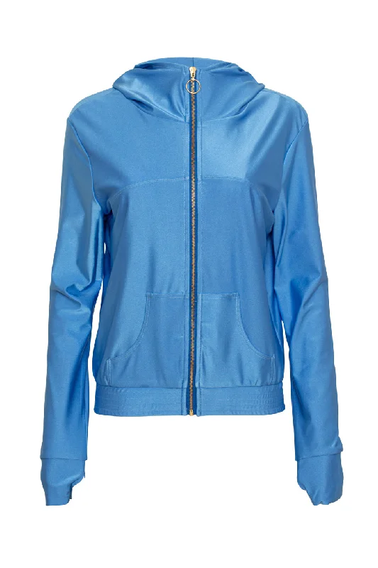 Blue shiny hoodie -  ONE SIZE Bold Women's Animal Print