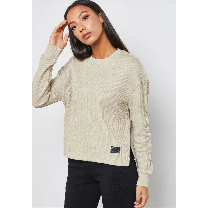 Reebok Womens The Noble Fight Sweatshirt, Beige, Large Earthy Women's Hemp - based
