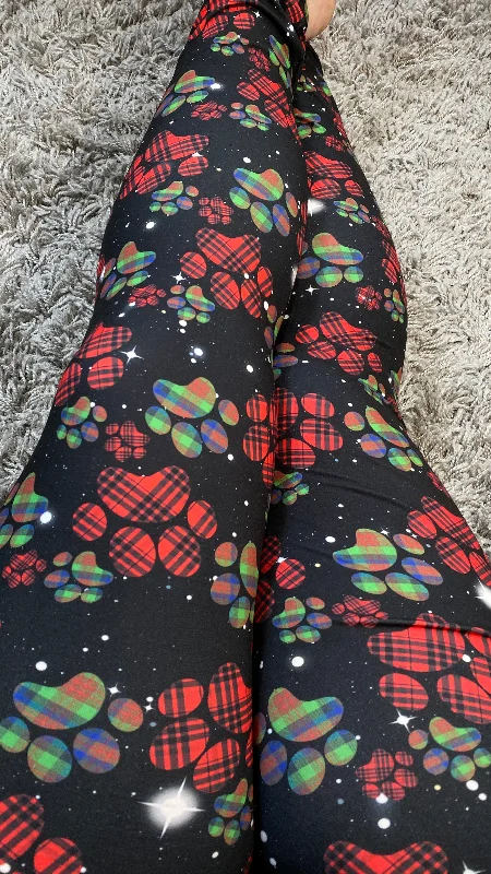 Plaid Paw Leggings European