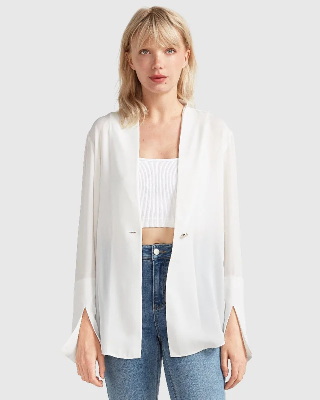 Sheer Genius Lightweight Blazer - White Modern Women's Tech