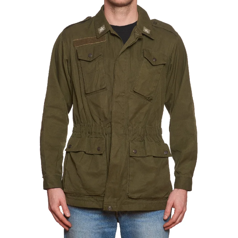 Vintage M.C.M Italian Army Rome 80s Green Cotton Military Field Jacket 46 US XS Refined Women's Classic Vintage M.C.M Italian Army Rome 80s Green Cotton Military Field Jacket 46 US XS Refined Women's Classic