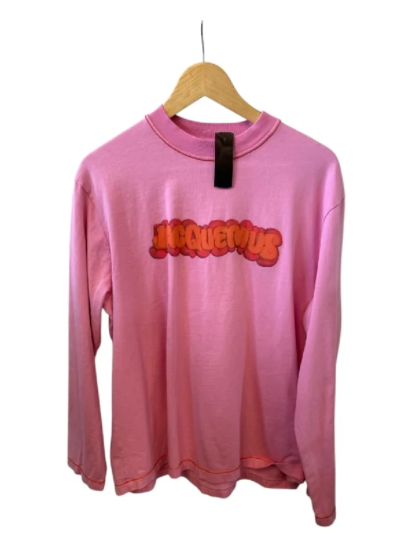 Jacquemus Size S Pink & Orange Cotton Long Sleeve Stitching Detail Top Disco