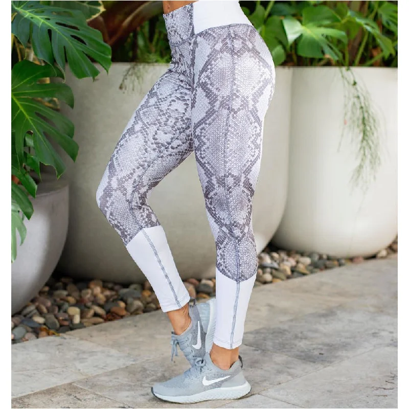 Subtle Snake Print Tights Elegant Women's 