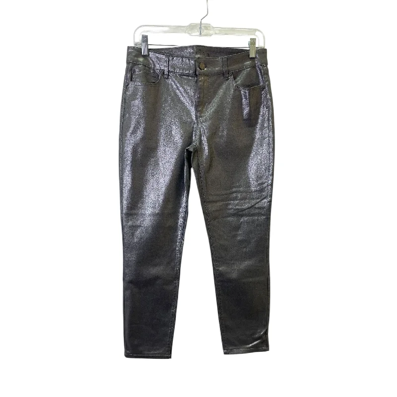 Jeans Skinny By White House Black Market In Silver, Size:2 Refined Women's Velvet