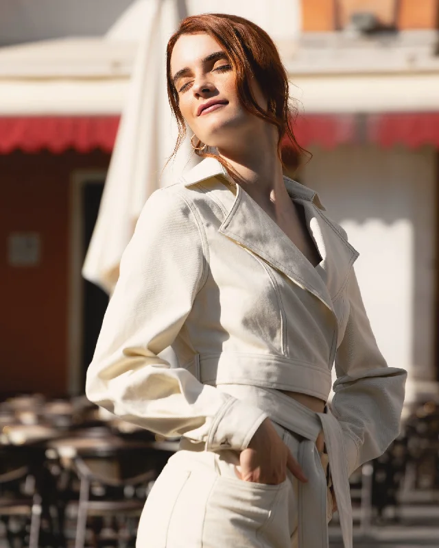 Love Lies Wrap Jacket - Ivory Refined Women's Hand - crafted