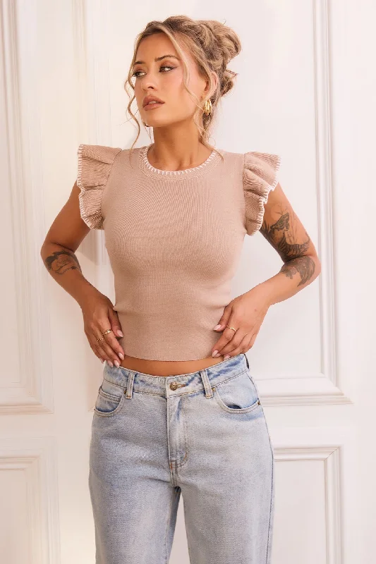 Maggy Knit Top - Camel Modern Women's 