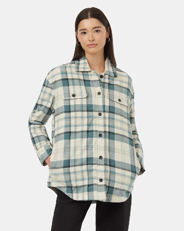 Kapok Flannel Insulated Jacket Cozy Women's Sherpa - lined