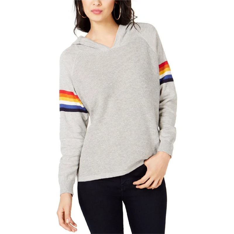 I-N-C Womens Rainbow Stripe Hoodie Sweatshirt Country