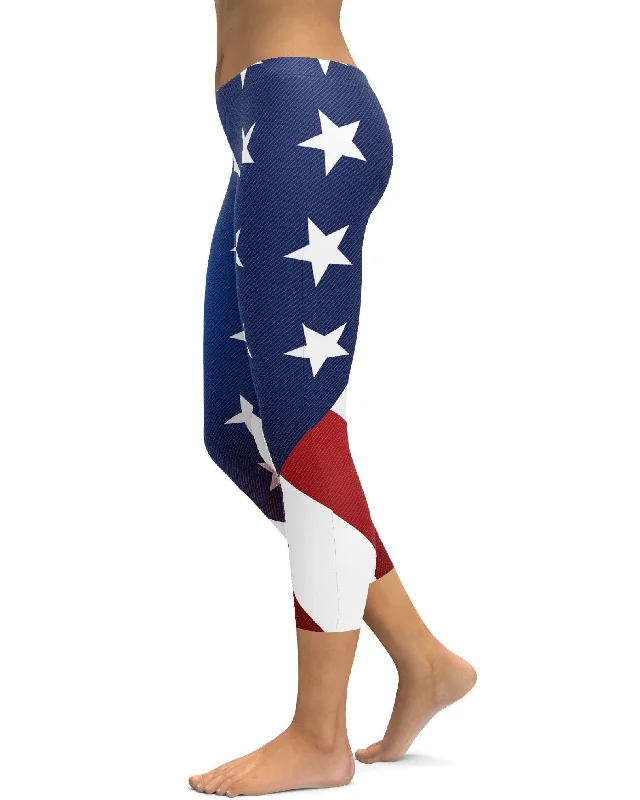 American Flag Capris Elegant Women's Formal 