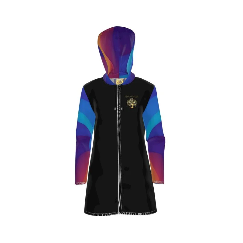 Yahuah-Tree of Life 01 Royal Ladies Designer Rain Coat Classic Women's Tweed