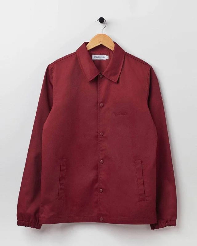Fitted Coach Jacket Burgundy Geometric