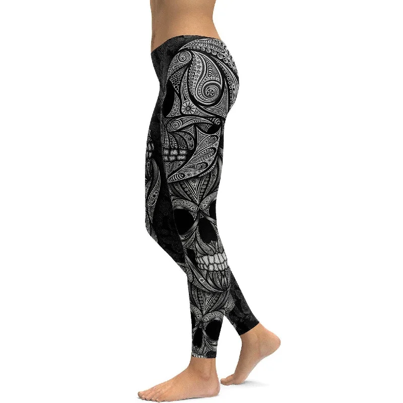 Ornamental Skull Leggings Sharp Women's Italian